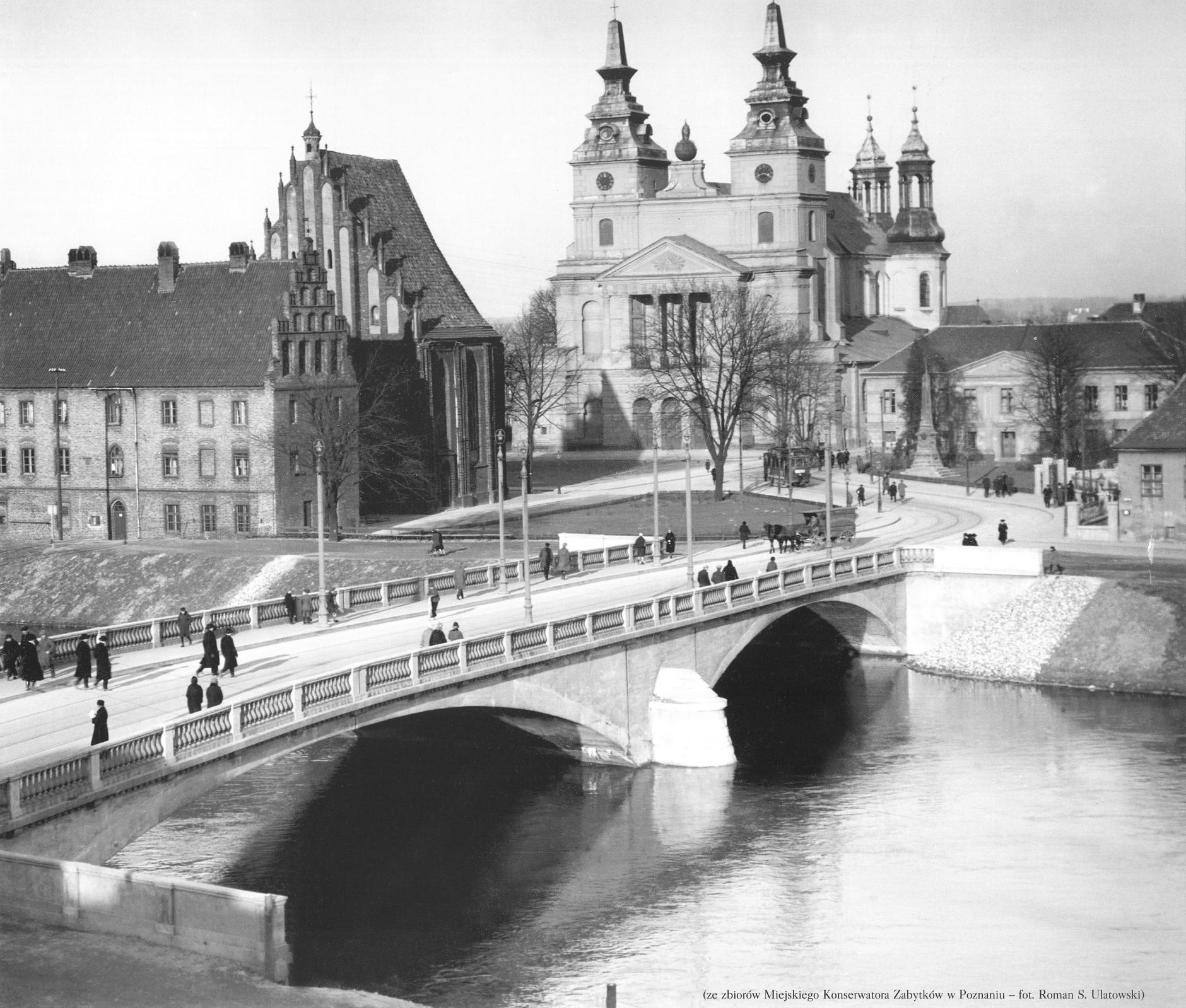 (1938) Ostrów Tumski. Most Chrobrego, Psałteria, Kościół Najświętszej Marii Panny oraz Katedra.