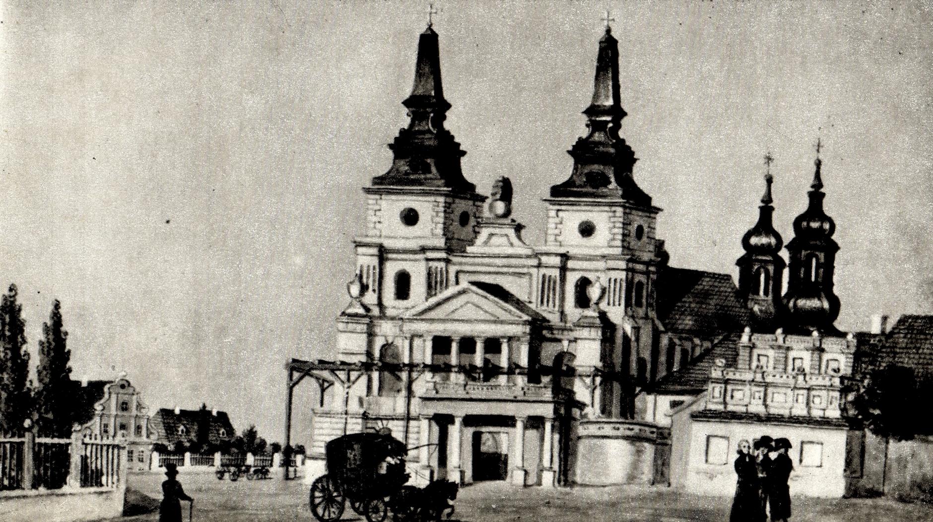 (1793-1803) Kościół katedralny w końcowym etapie prac architekta Solariego nad przebudową fasady.