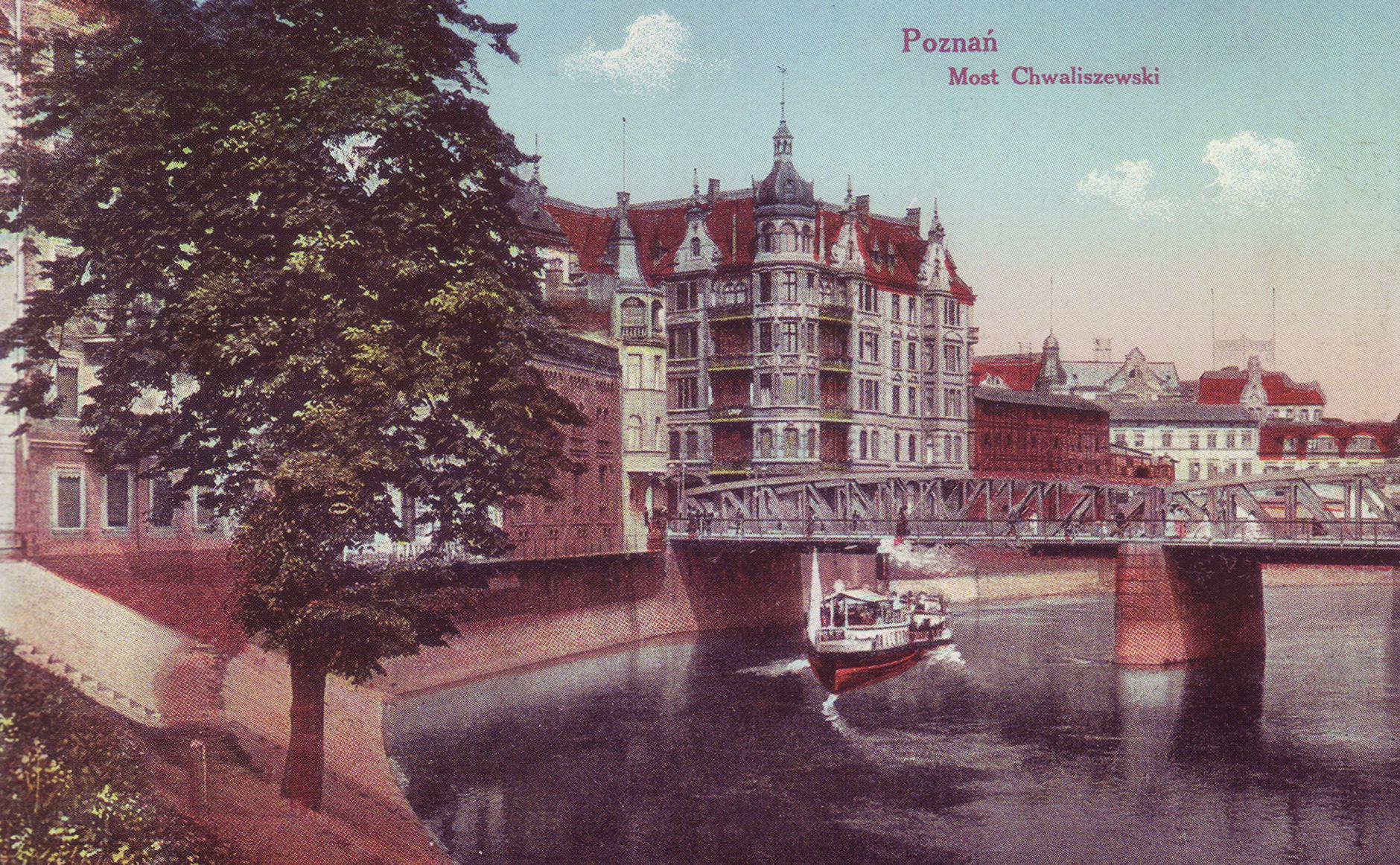 (1905-1915) Most Chwaliszewski oraz zabudowania lewego brzegu Warty.