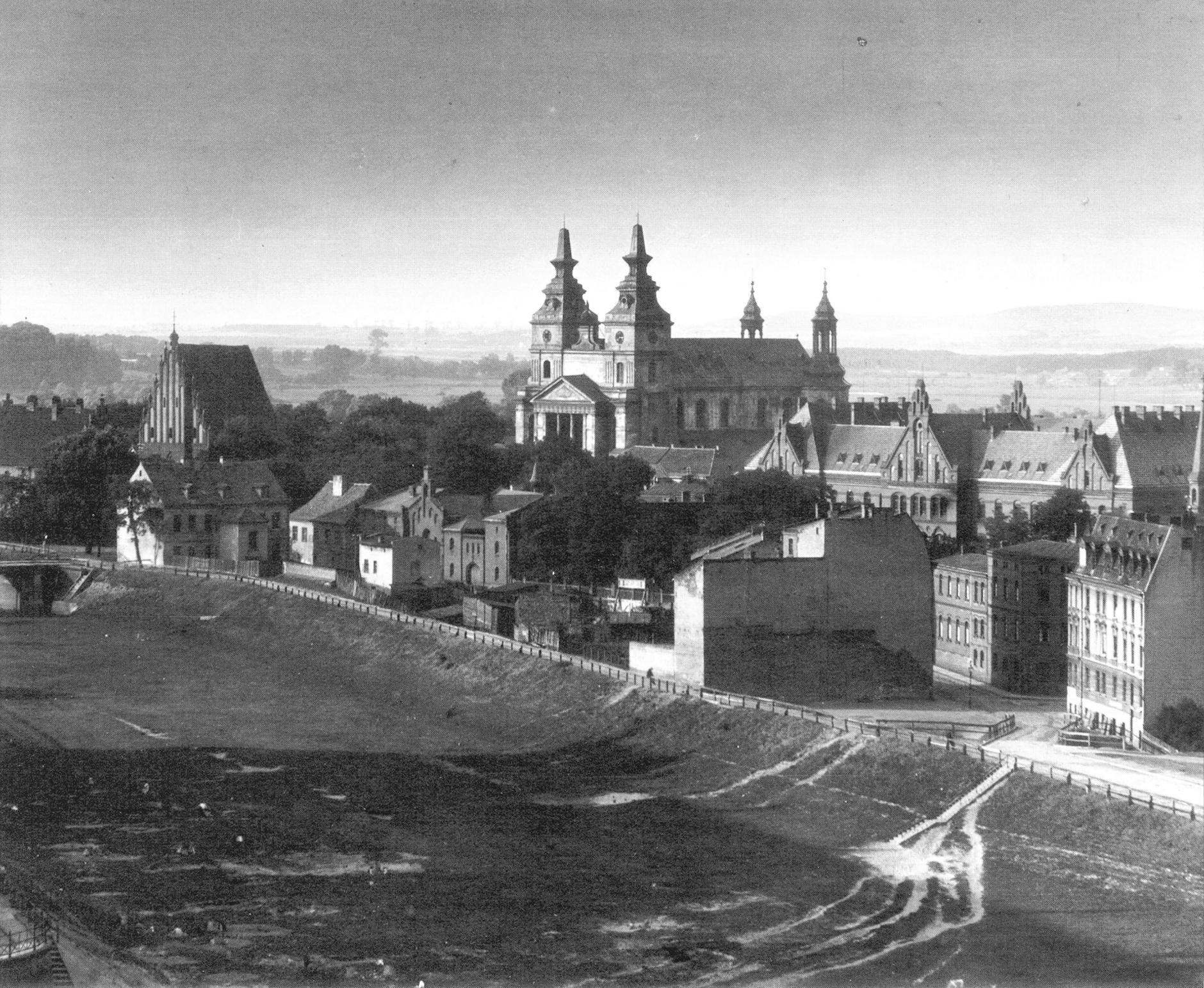 (1924) Ostrów Tumski, panorama od strony suchego koryta Warty.