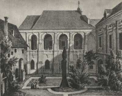 (1842) Dziedziniec klasztoru Dominikanów od północy.