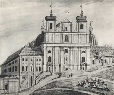 (1845-1855) Kościół Franciszkanów (św. Antoniego Padewskiego) od północy