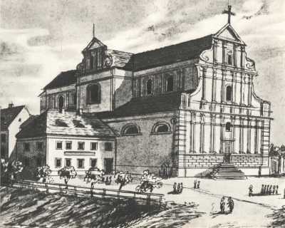 (1846-1855) Kościół i klasztor Karmelitów Bosych od południowego-wschodu.