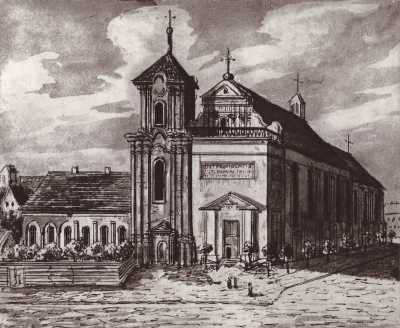 (1845-1855) Kościół i klasztor Podominikański.