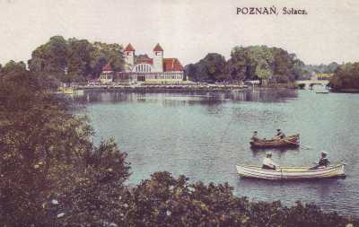 (1912-1918) Park Sołacki z Restauracją Parkową, jednym z dwóch budynków ocalałych z Wystawy Wschodnioniemieckiej z 1911 r., przeniesiony rok później tutaj. Drugim jest kościół norweski w Krzesinach.