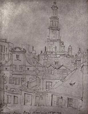 (1890) Stary Rynek i Ratusz od zachodu. Widok ze wzgórza Przemysła