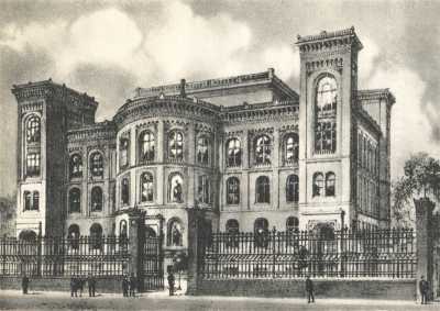 (1866-1876) Budynek Szkoły Realnej przy ul. Strzeleckiej od południa.